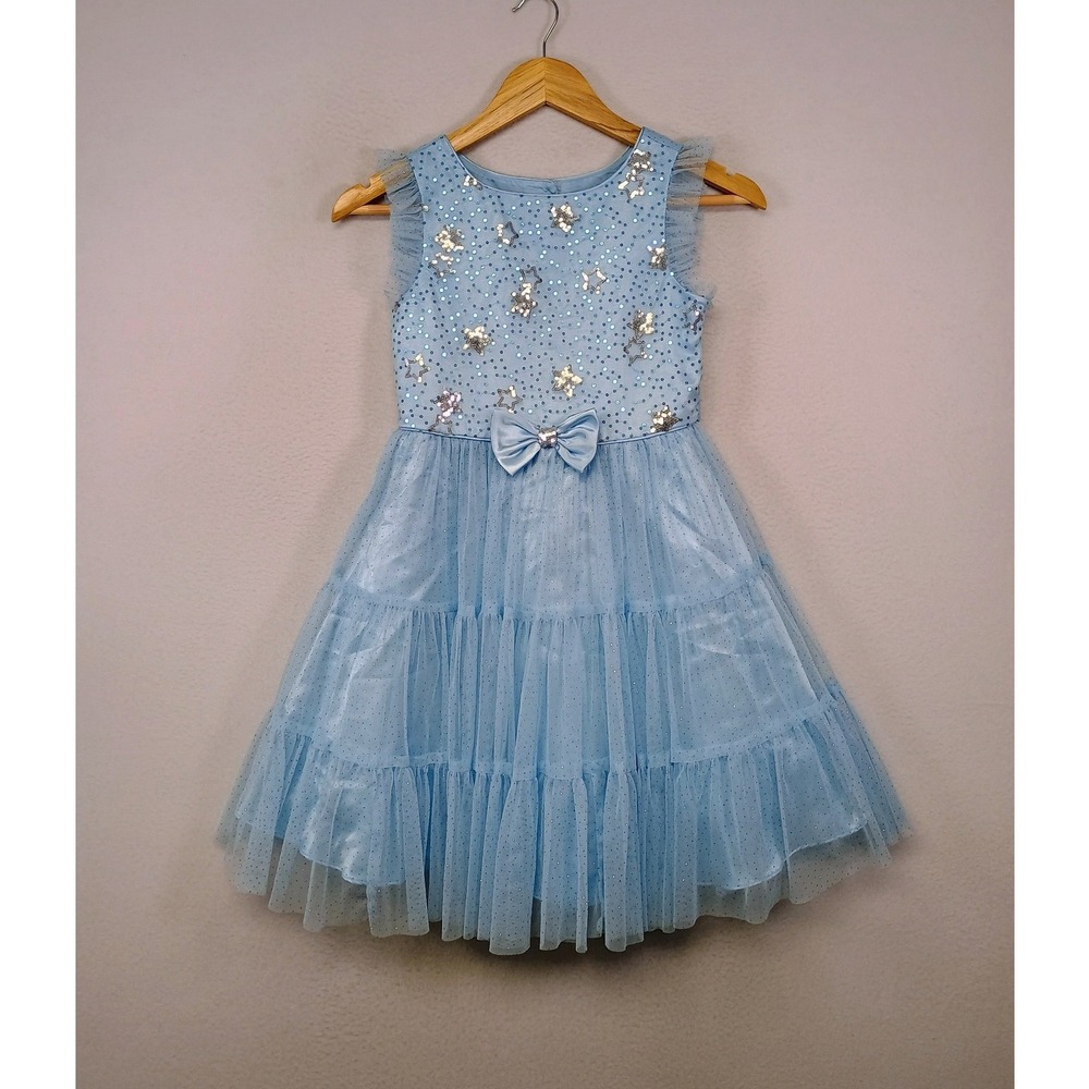 Celestial Princess Jona Michelle Girls‎ 8 Sequin Star Tiered Tulle Party Dress